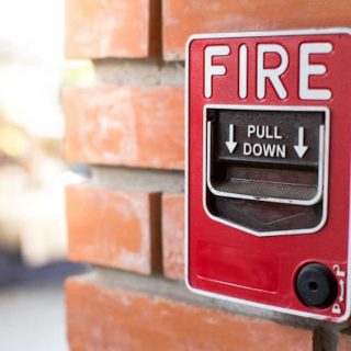 Fire Alarm Signal on Brick wall
